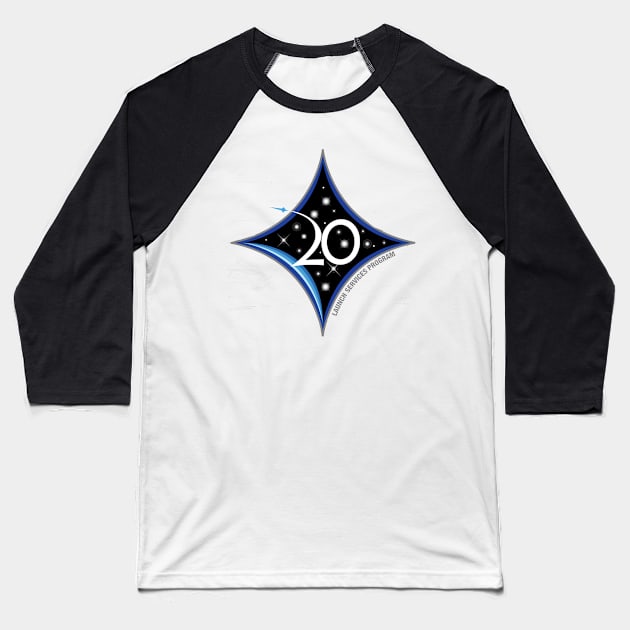 Launch Services Program 20th Anniversary Logo Baseball T-Shirt by Spacestuffplus